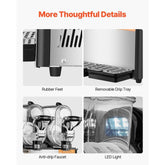 Commercial Slushy Machine, 3Lx2 Double Tank Frozen Drink Machine, 24 Cups Stainless Steel Margarita Smoothie Frozen Drink Maker, Slushie Maker for Home Party Restaurants Cafe Bars